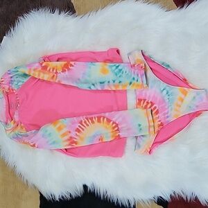 Wonder Nation girl's 2 piece pink swimsuit size 10-12